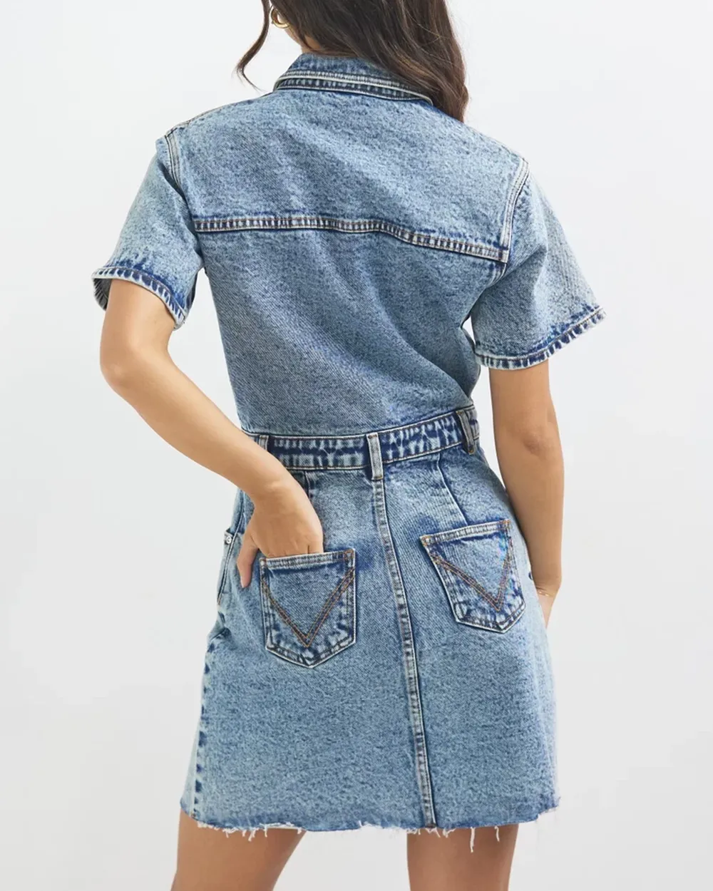 Latest Campaign Denim Longsleeve Mini Dress