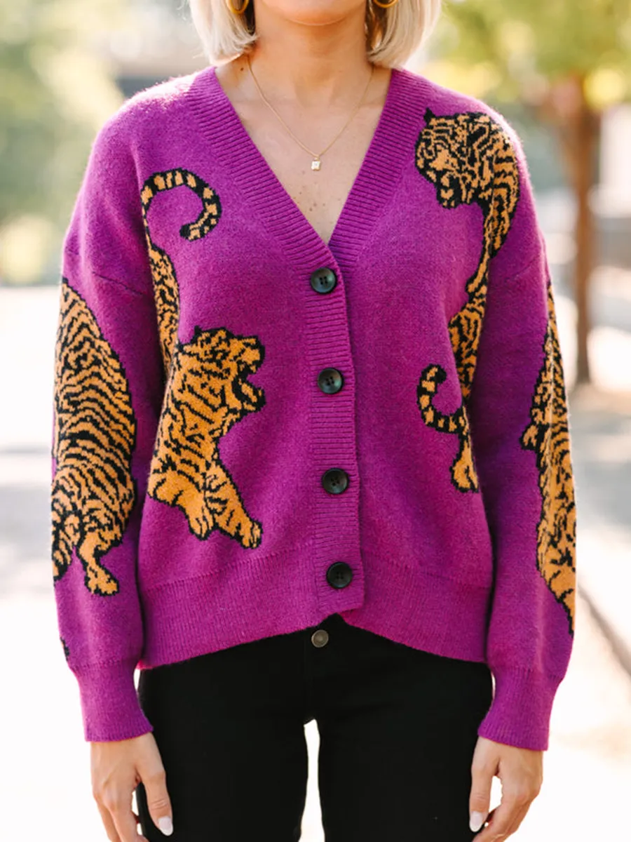 Purple Tiger Cardigan