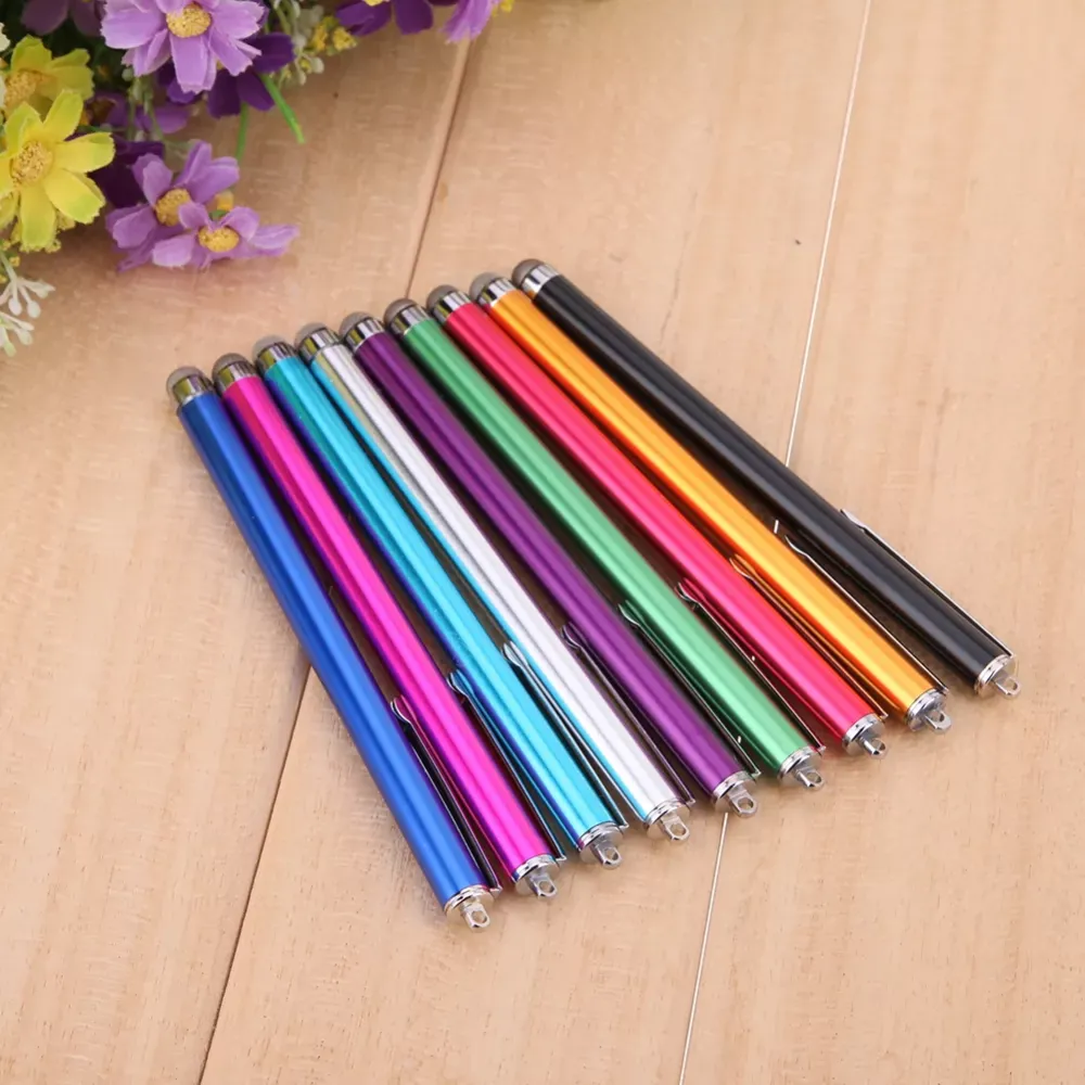 Universal Metal Mesh Micro Fiber Tip Touch Screen Stylus Pen for iPhone for Smart Phone Tablet PC Stylus Pen 9 Colors