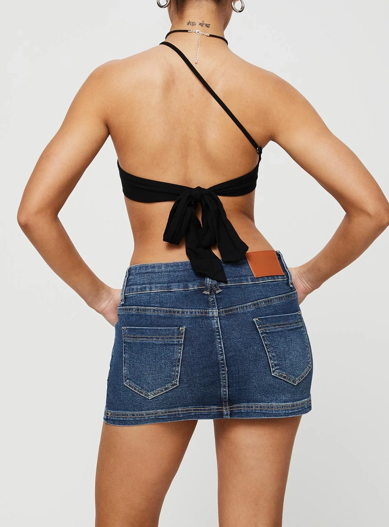 Faya Low Rise Denim Mini Skirt