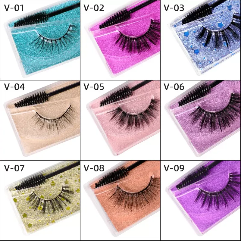 1 Pair with Brush 3D Mink Eyelashes Eyelash 3D Eye makeup Mink False lashes Soft Natural Thick Fake Eyelashes Lashes Extension Beauty Tools