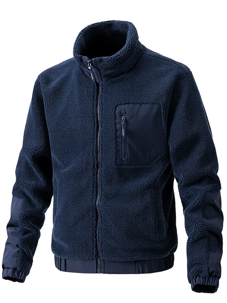 Men's polar fleece stand collar jacket