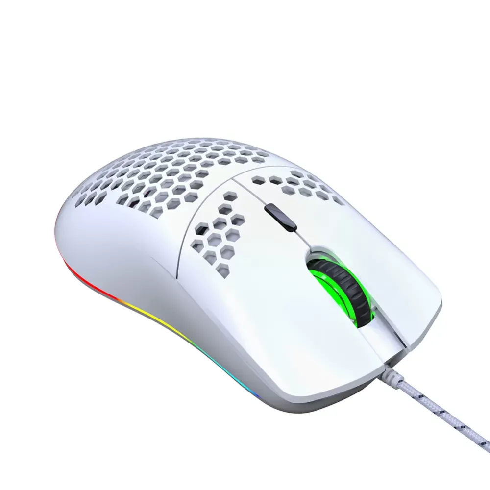 Ergonomic design 6400DPI RGB Gaming Mouse Honeycomb Shell 6 Macro Programmable Buttons，suitable for laptop and desktop