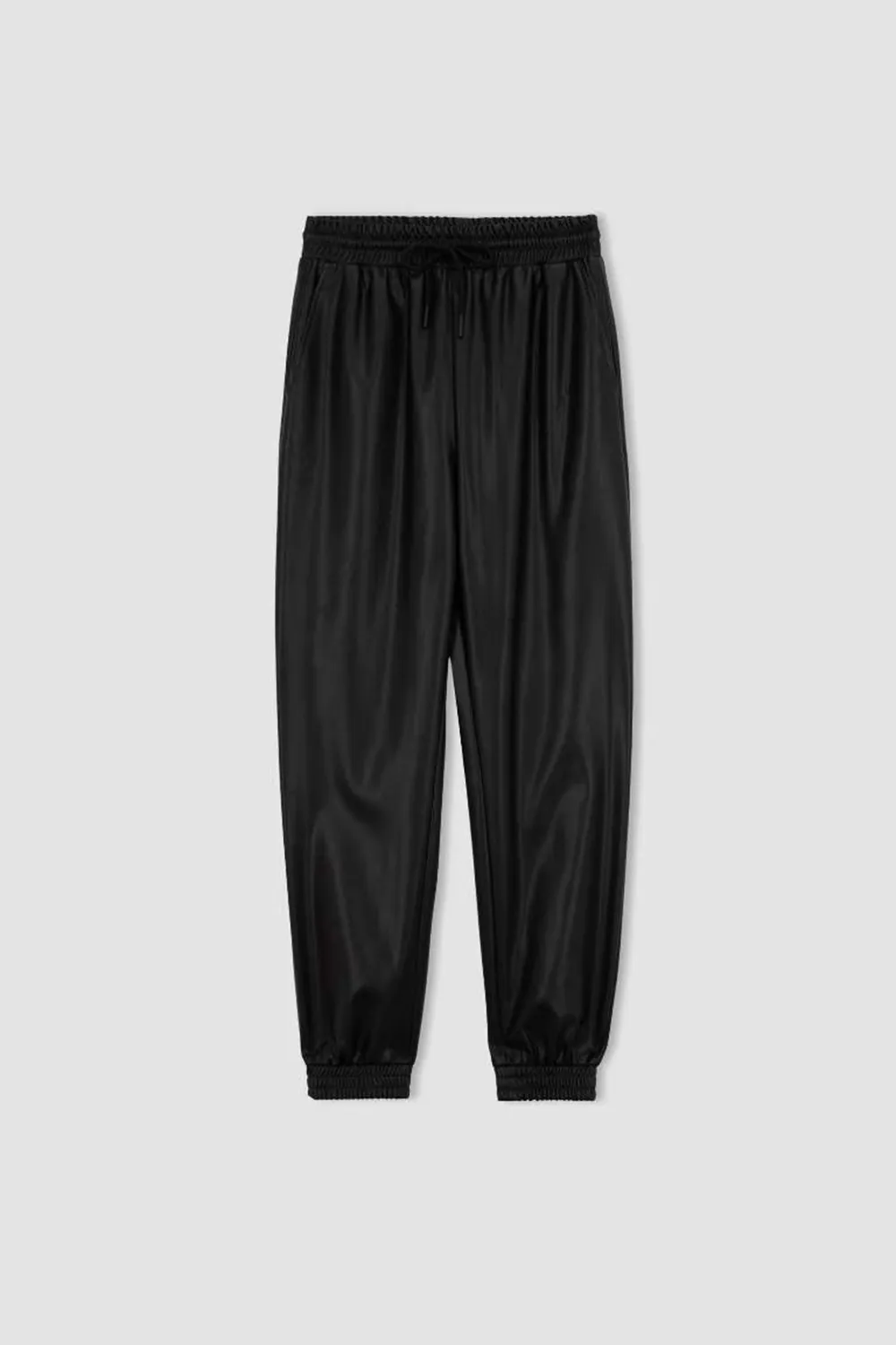 jogger Faux Leather Trousers