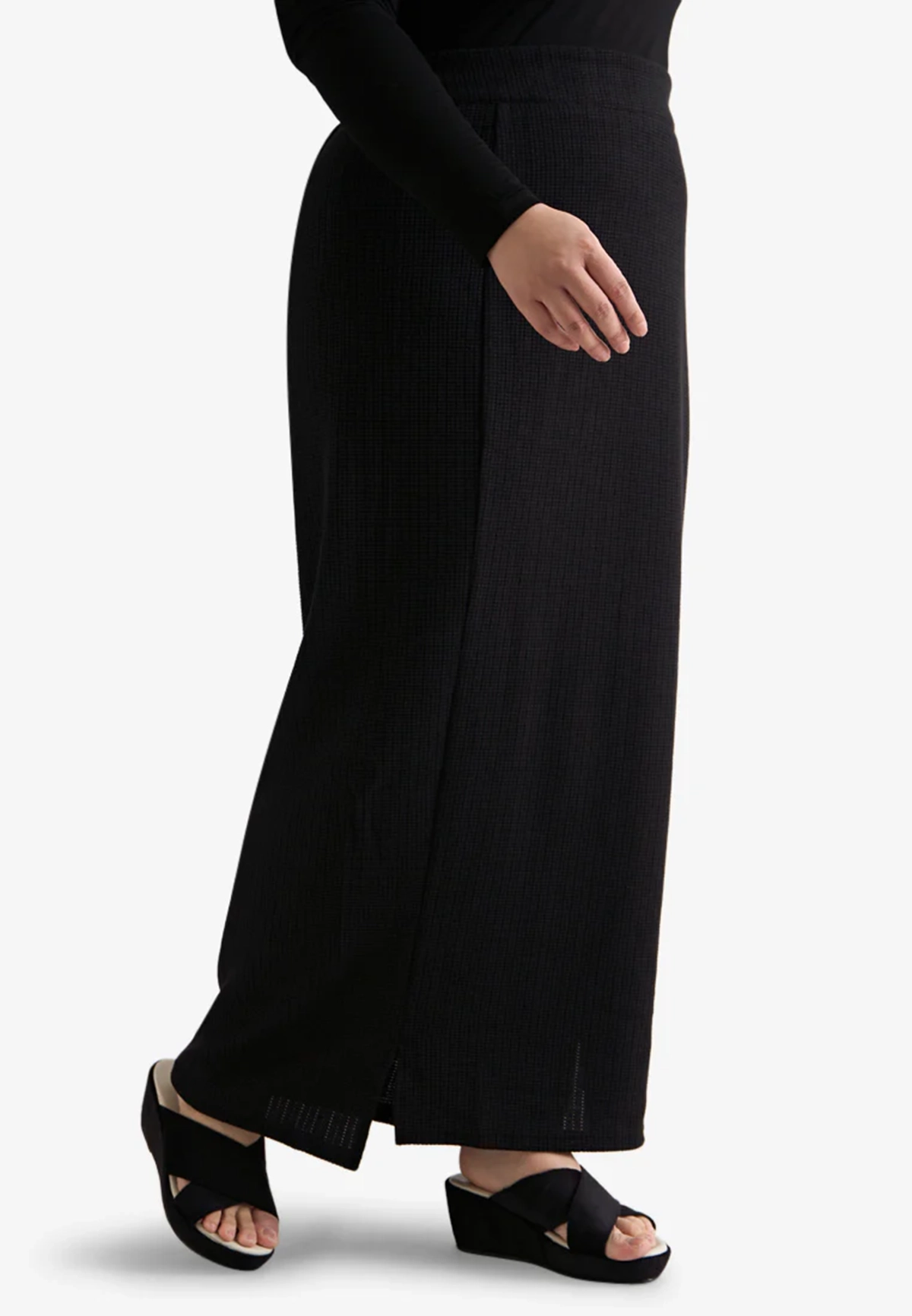 Solid Color Straight Maxi Skirt