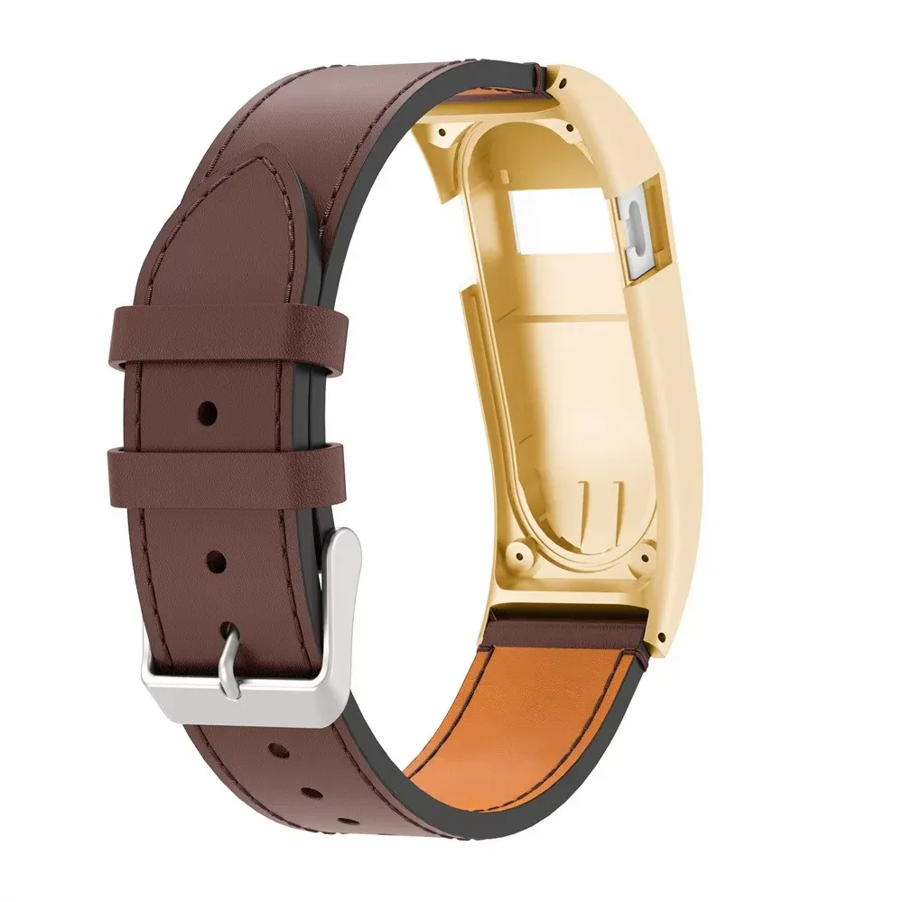 Luxury Leather Replacement Wrist Band Strap With Case For Fitbit Charge HR Fashion Sports Bracelet SmartWatch Accessories