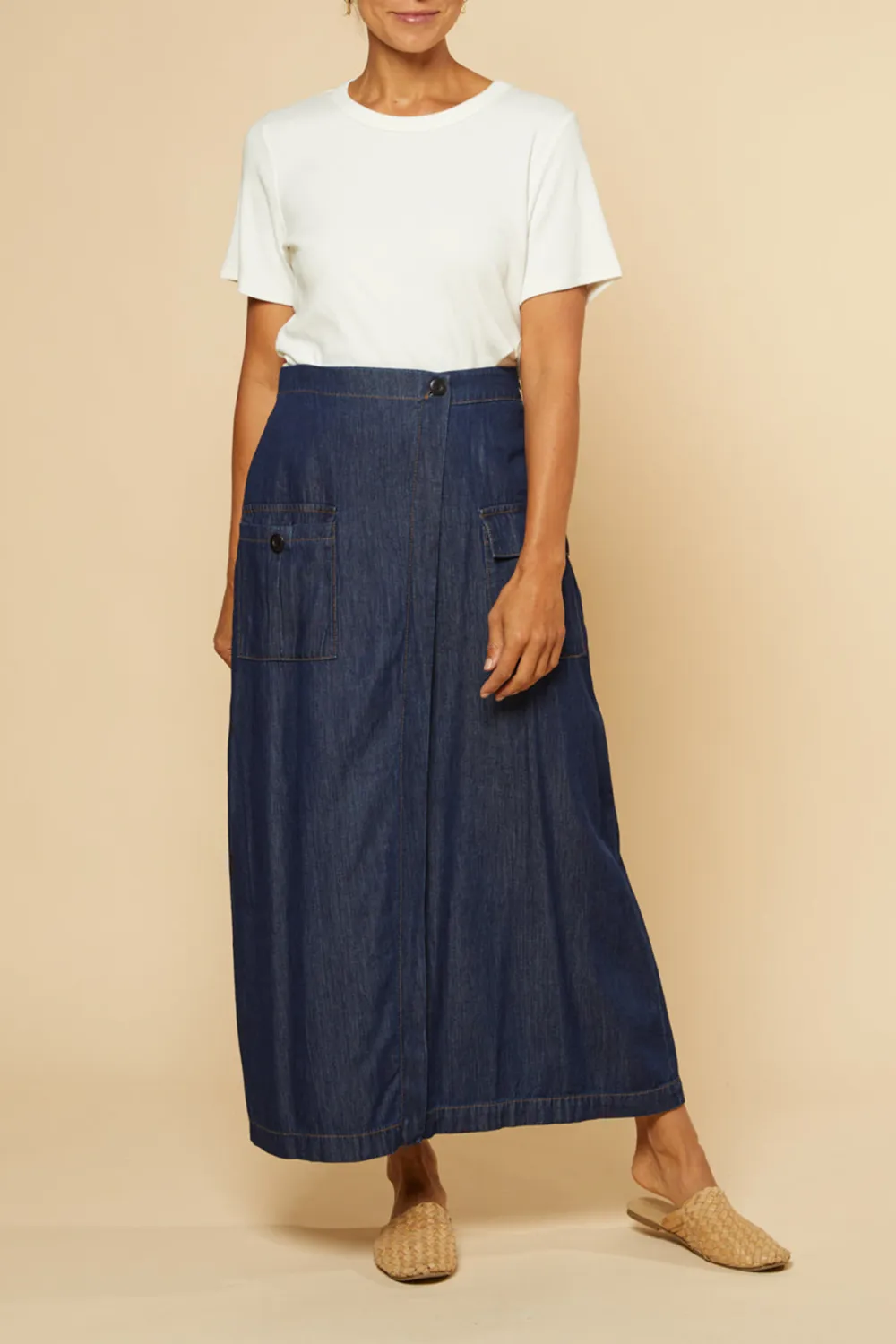 Charley Pocket Skirt in Dark Wash