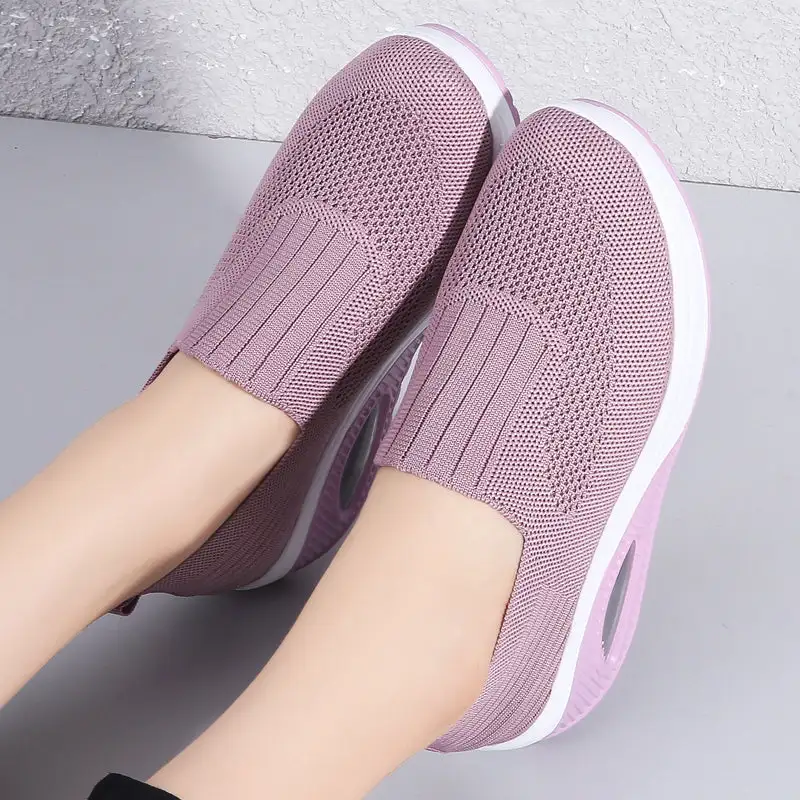 Cilool Casual Shoes Breathable Ladies Platform Sock Sneakers