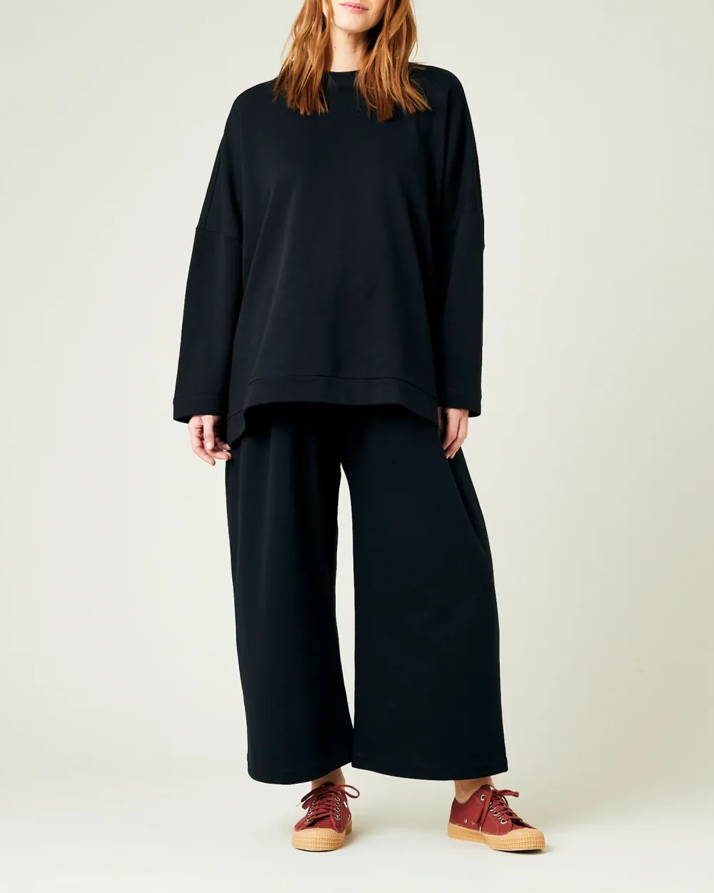 BLACK JERSEY TROUSERS