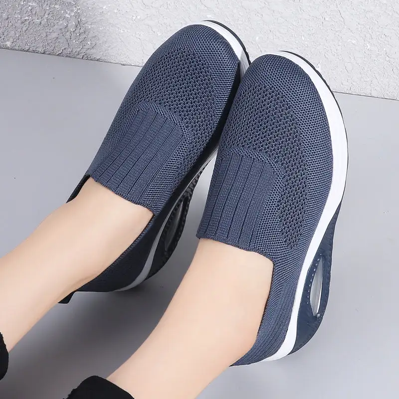 Cilool Casual Shoes Breathable Ladies Platform Sock Sneakers