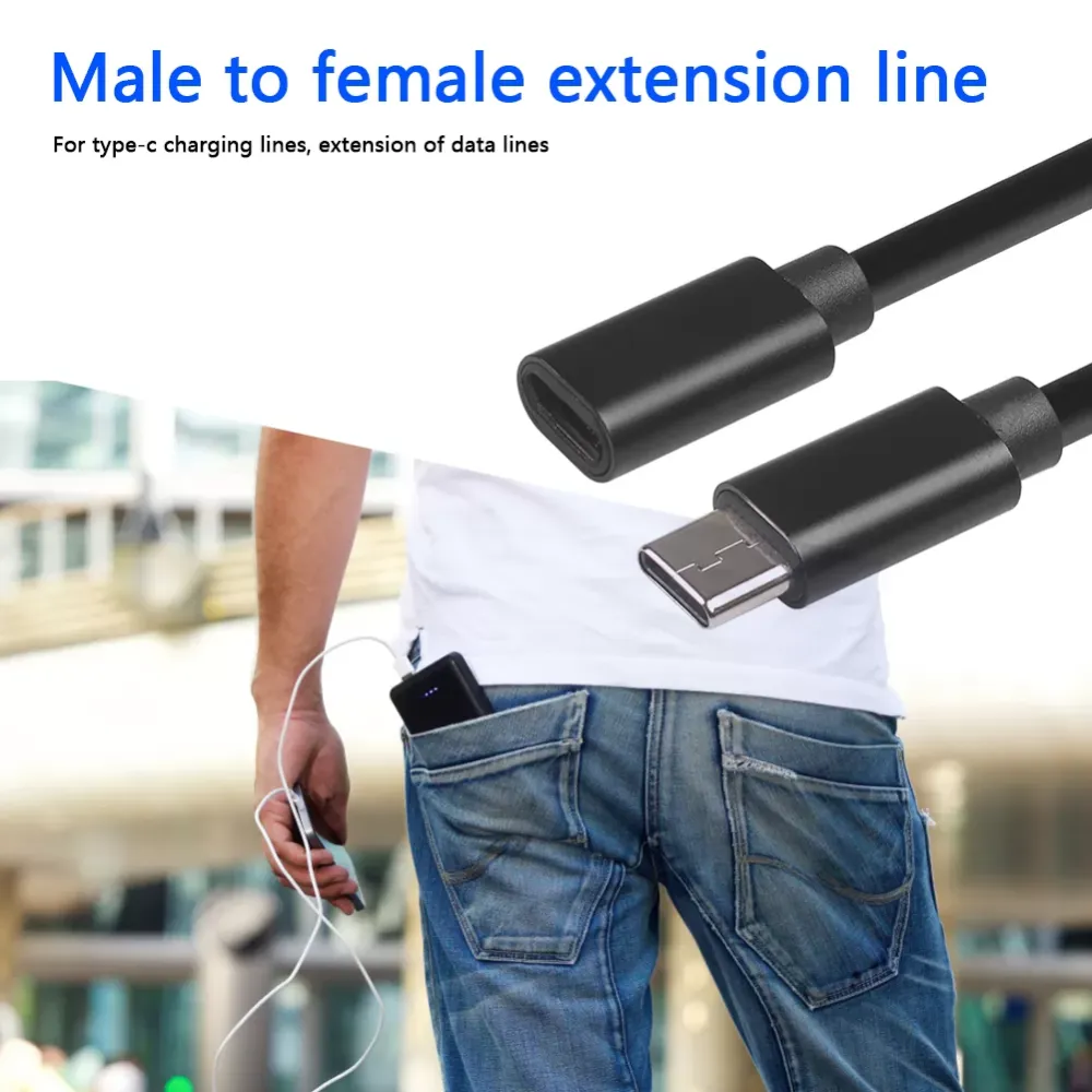 1.5m Type-C Male to Female Extension Cable USB 3.1 Data Charging Connector Type-C Charging Line Extension Data Line