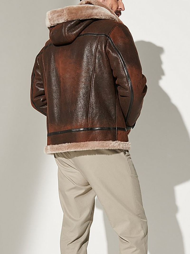 Classic Burnt Cognac Edition Sheepskin B-3 Bomber Jacket