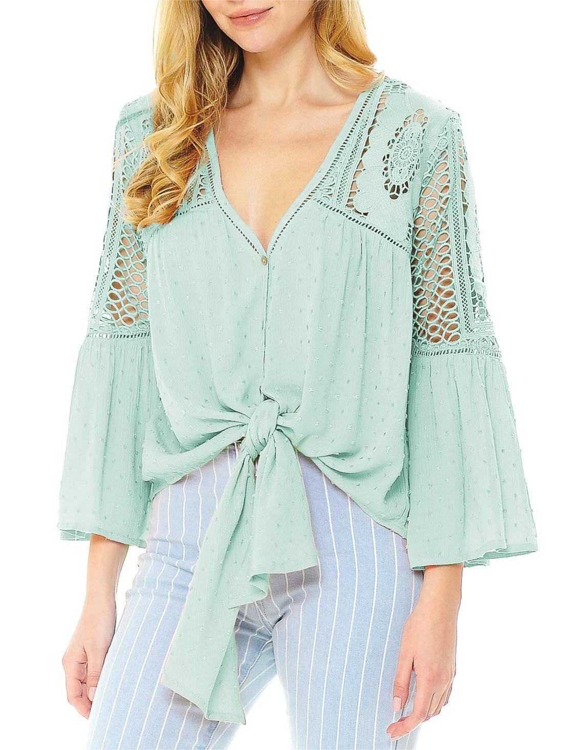 Spellbound Front-Tie Blouse