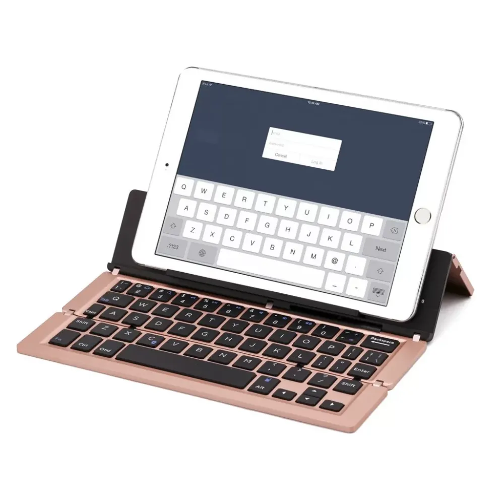 F66 Portable Aluminum Folding BlueTeeh BT Keyboard Foldable Compatible A0538-1 Desktop Office Entertainment Accessories