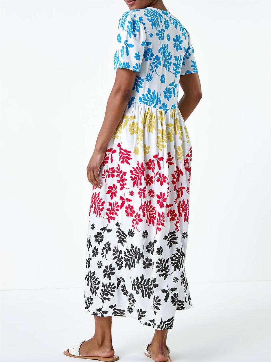 Multicolor printed long dress