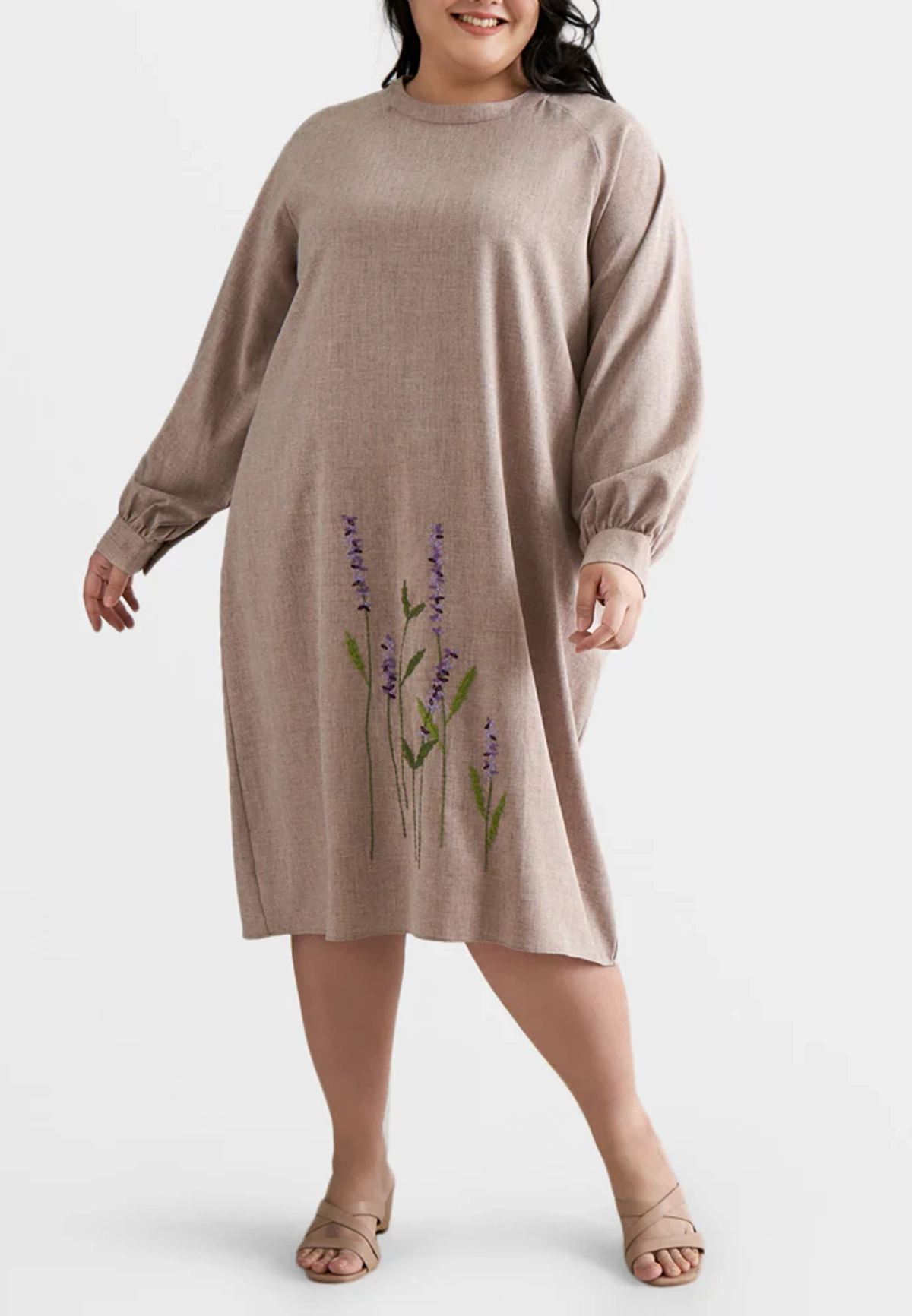 Cotton and Linen Embroidered Shift Dress