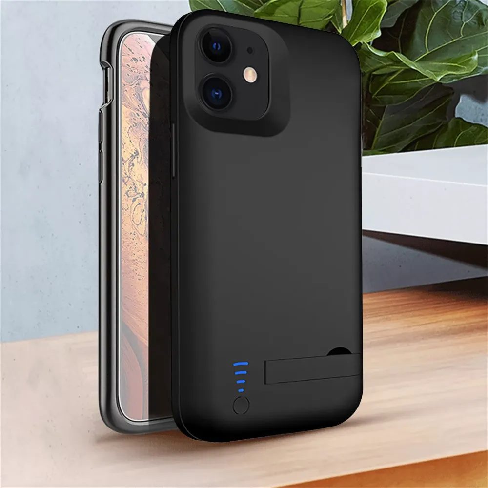 For Iphone 12 Portable Security Quick Charging Mobile Phone Battery Case 4000mAh 5000mAh 6000mAh Extended Charger Power Cover