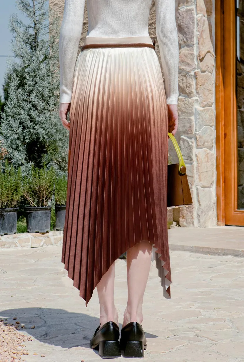 Calla Pleated Skirt - Rust