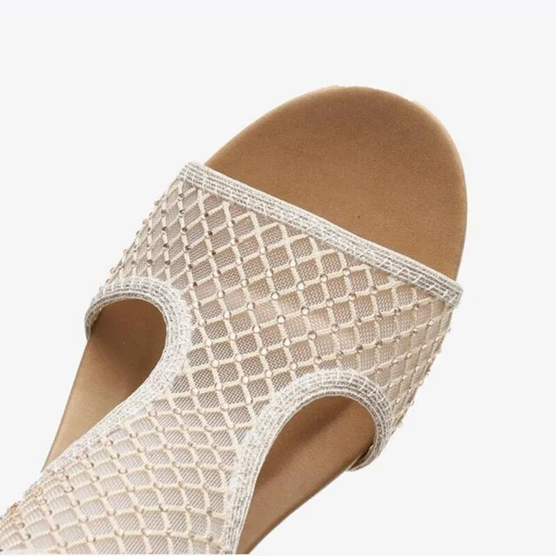 Cilool Elegant Lace Mesh Shoes Women Sandals