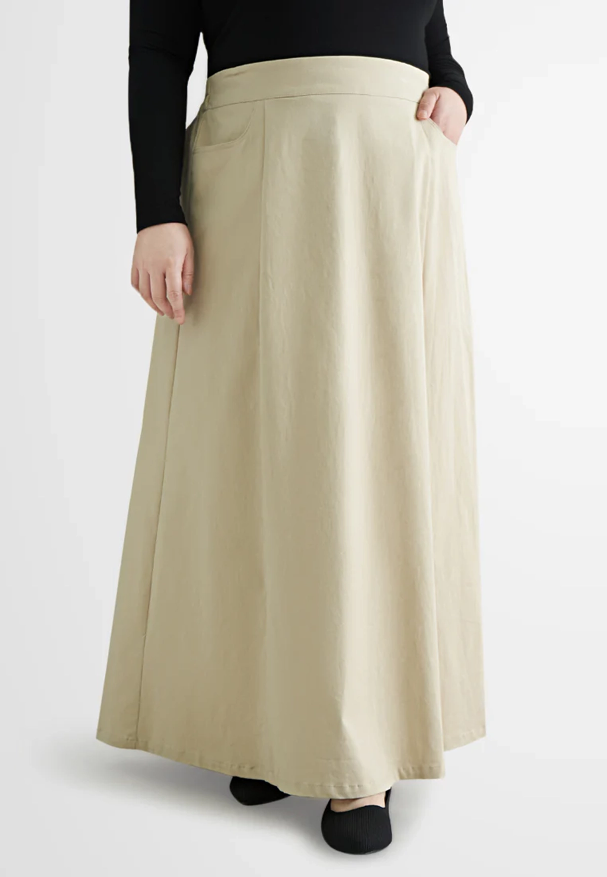 Cotton Stretch A-Line Skirt