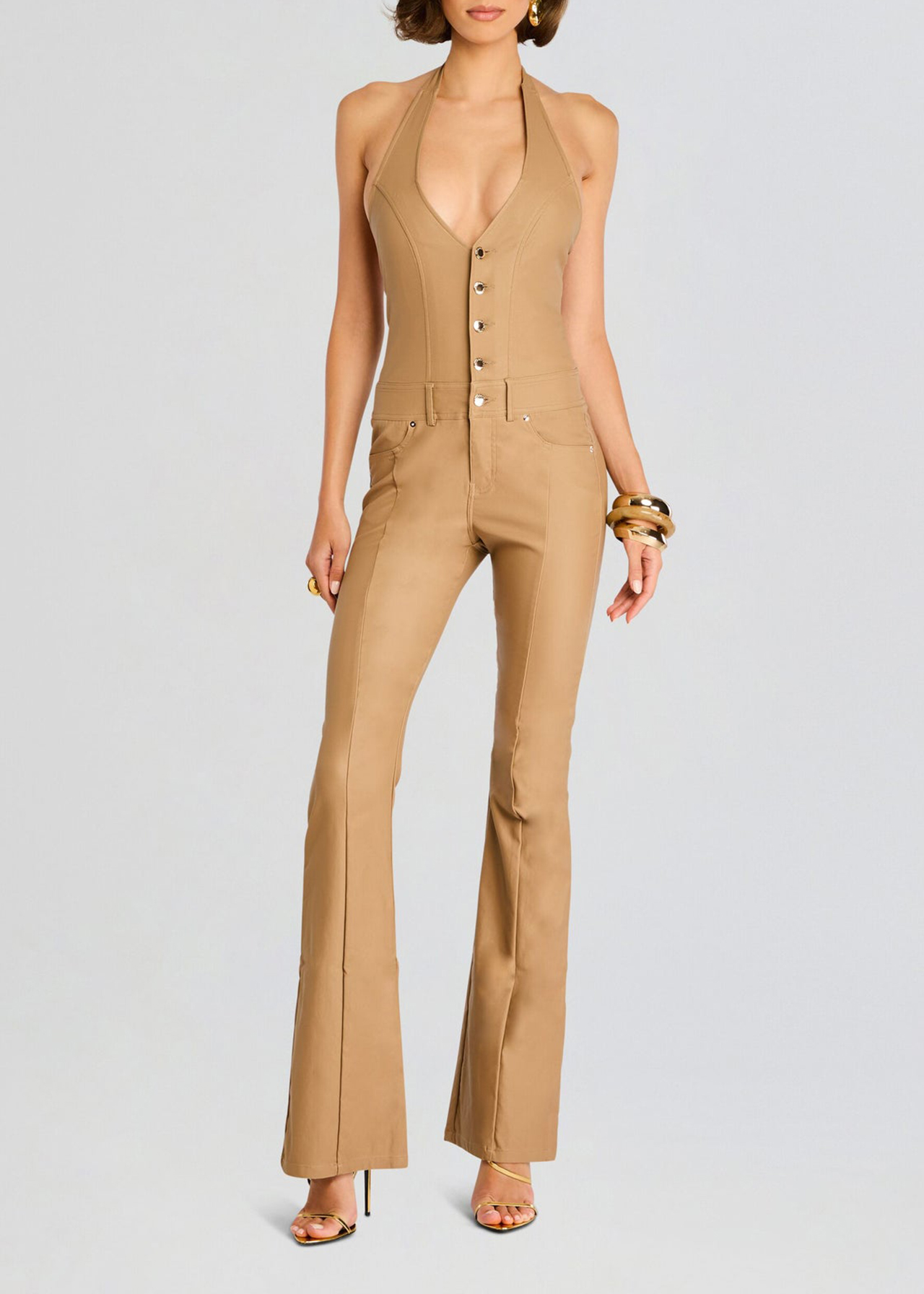 Cynthia Coated Denim Jumpsuit