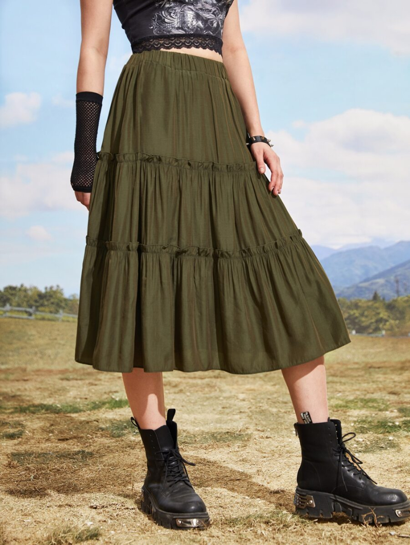 Solid Frill Skirt