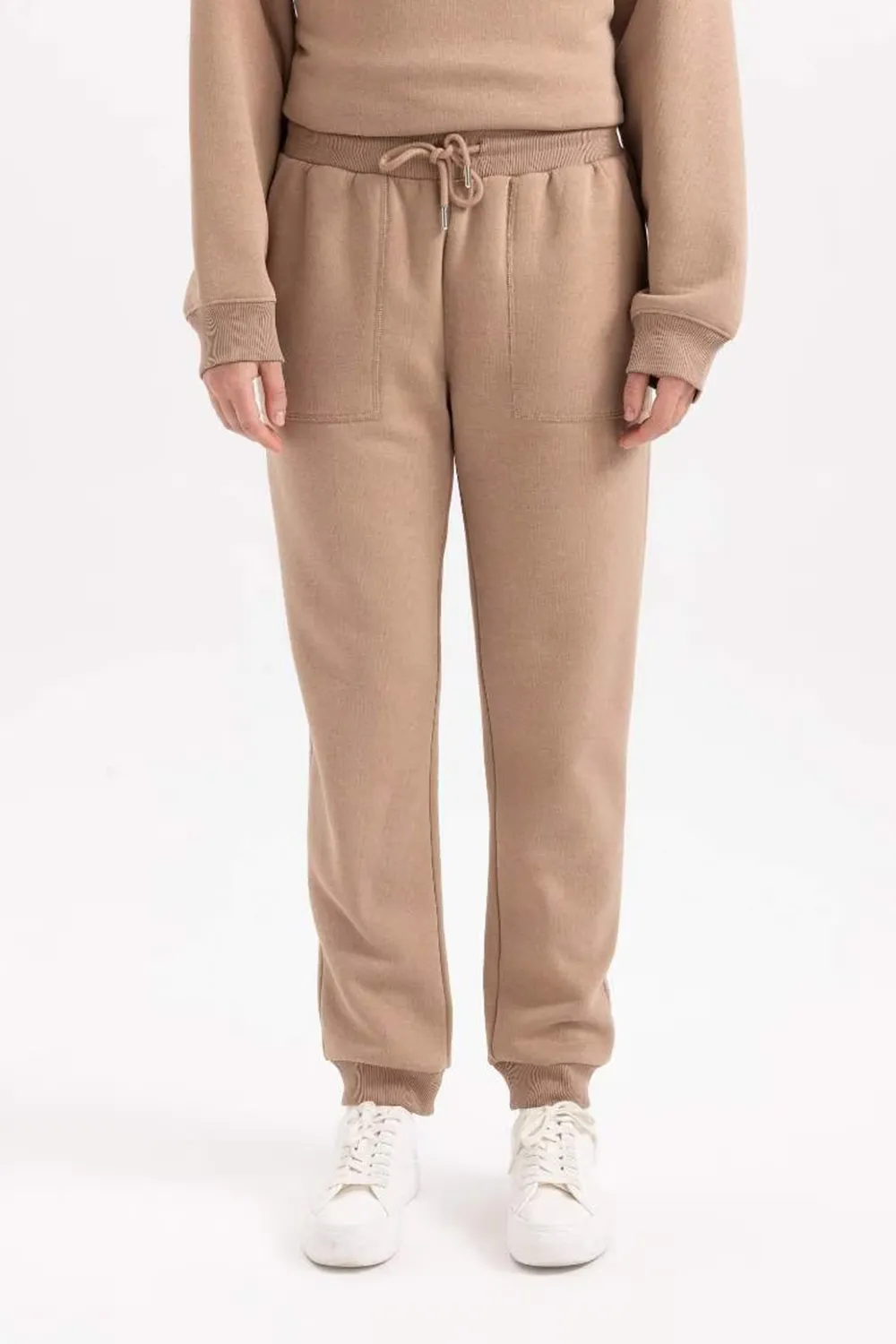 Jogger High Waist Thick Sweatshirt Fabric Trousers