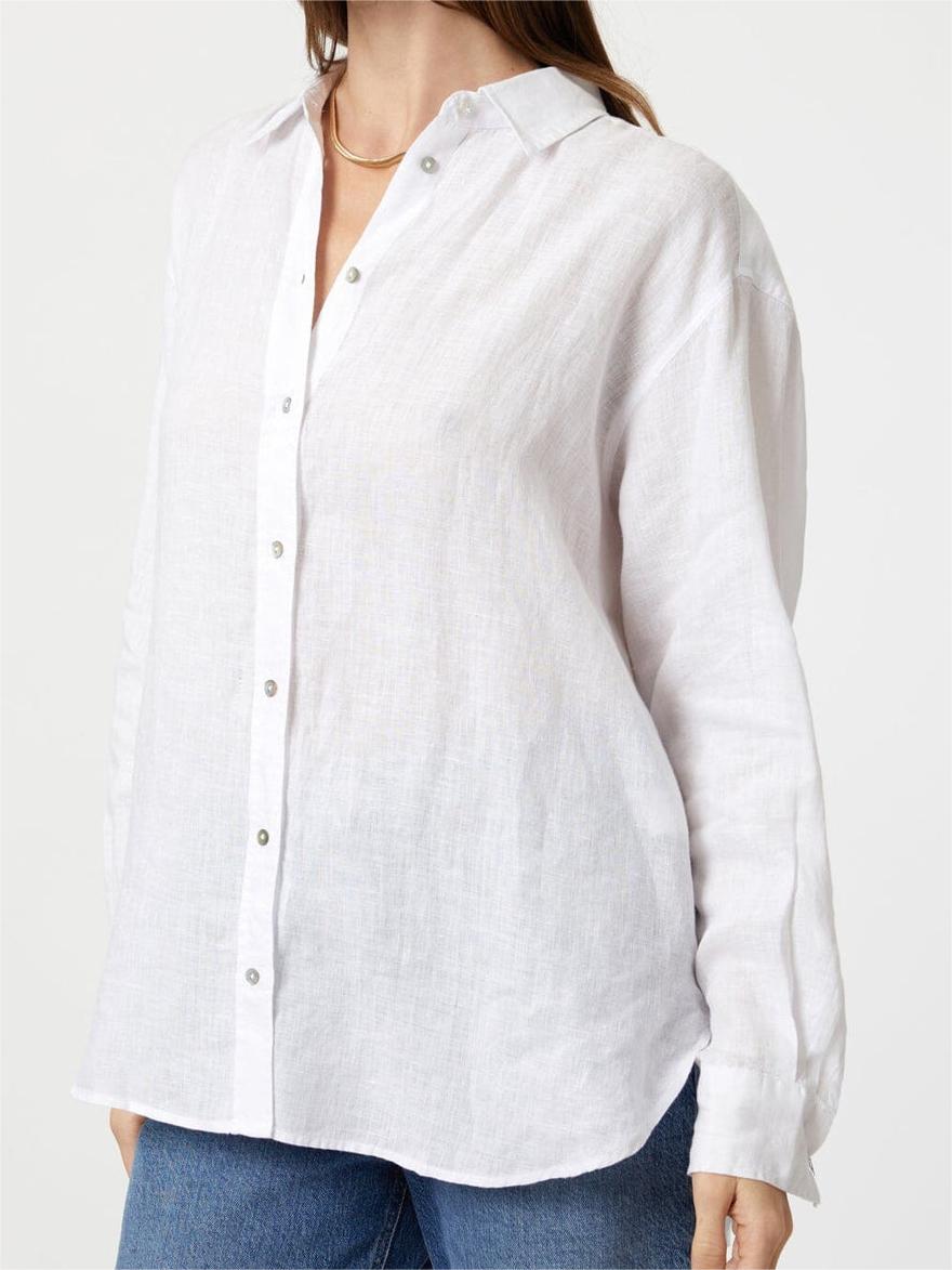 Linen Button-Up White Shirt