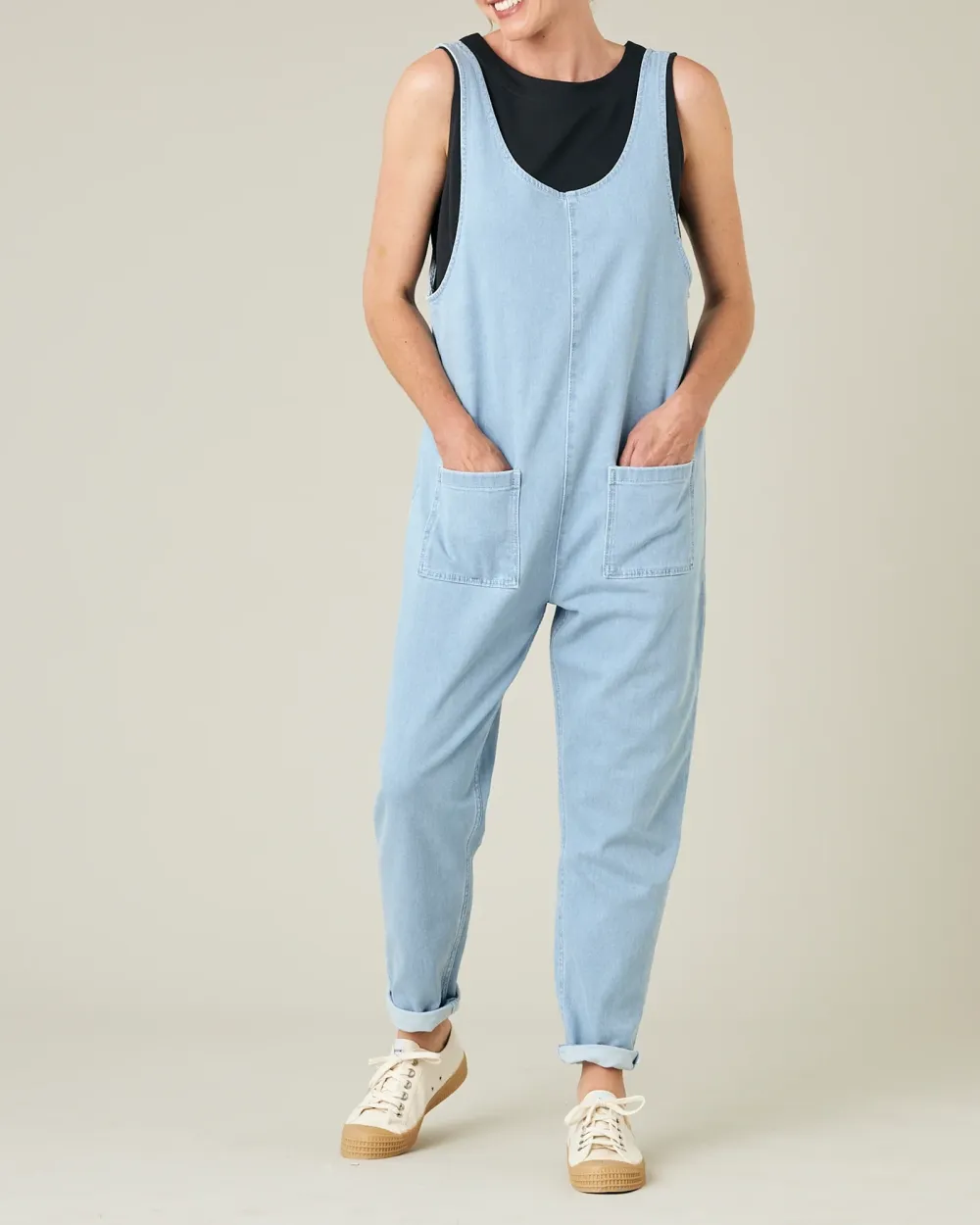 LIGHT BLUE DENIM JUMPSUIT