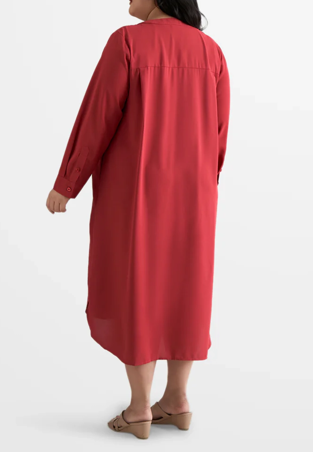 Long-sleeved mid-length loose dress