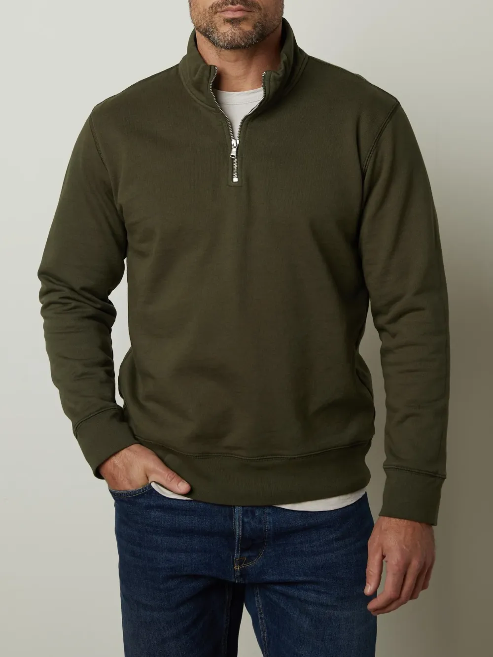 Stand Neck Solid Hoodies