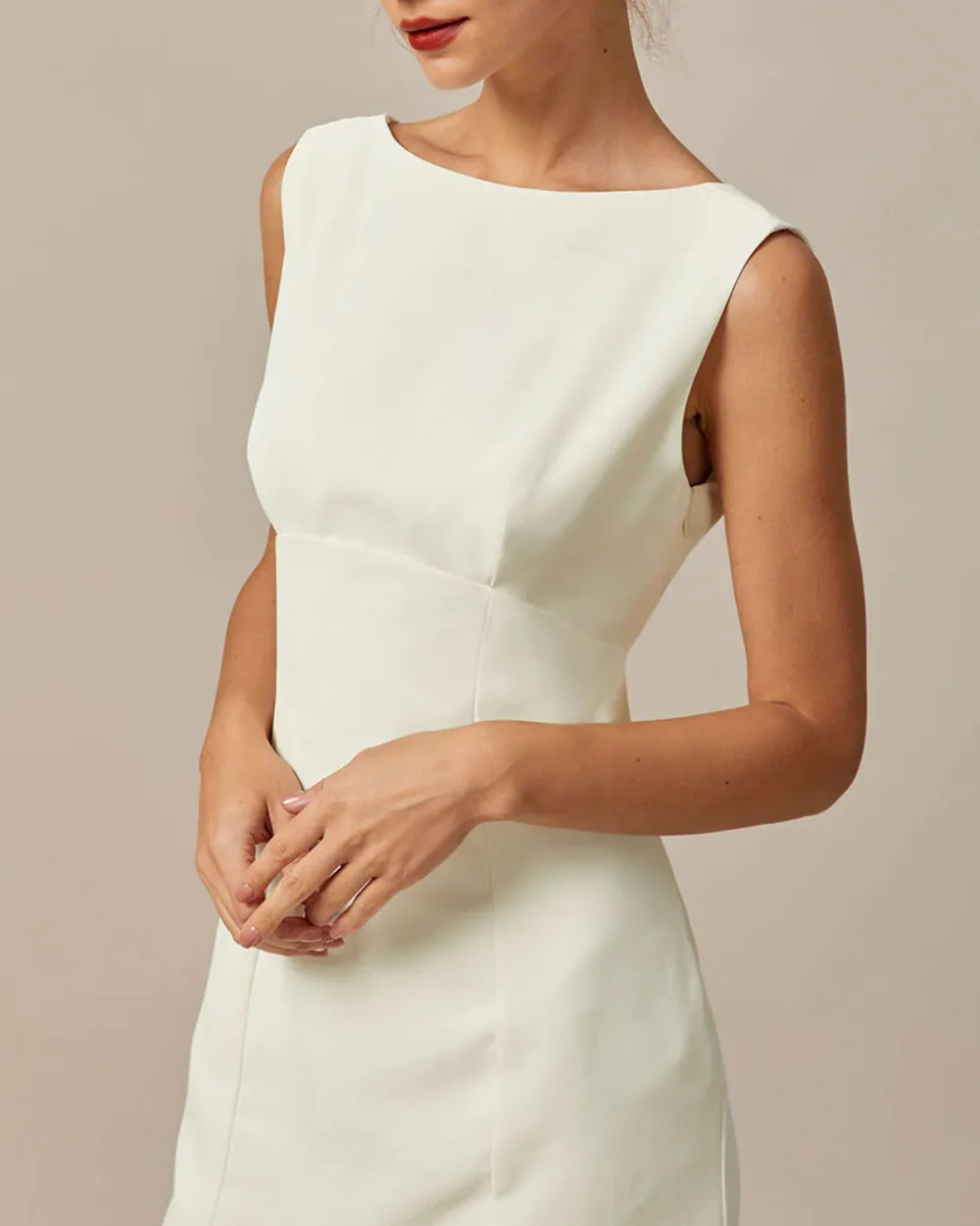 Simple white back heavy design dress