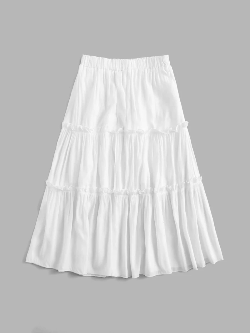 Solid Frill Skirt