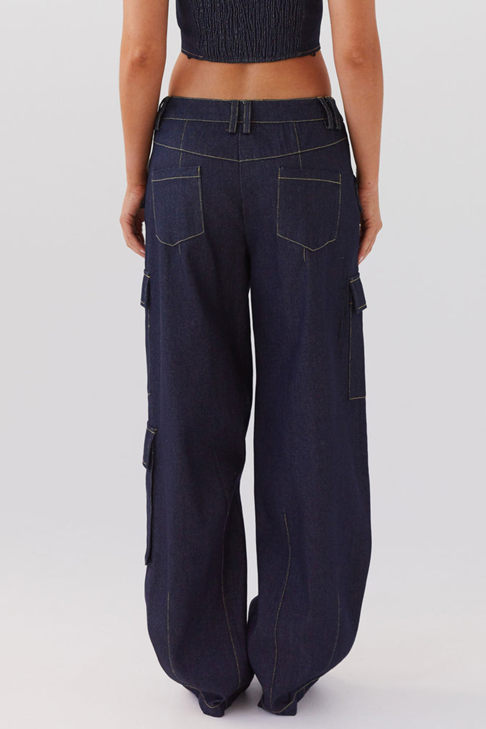 Greedy Denim Cargo Pants - Indigo