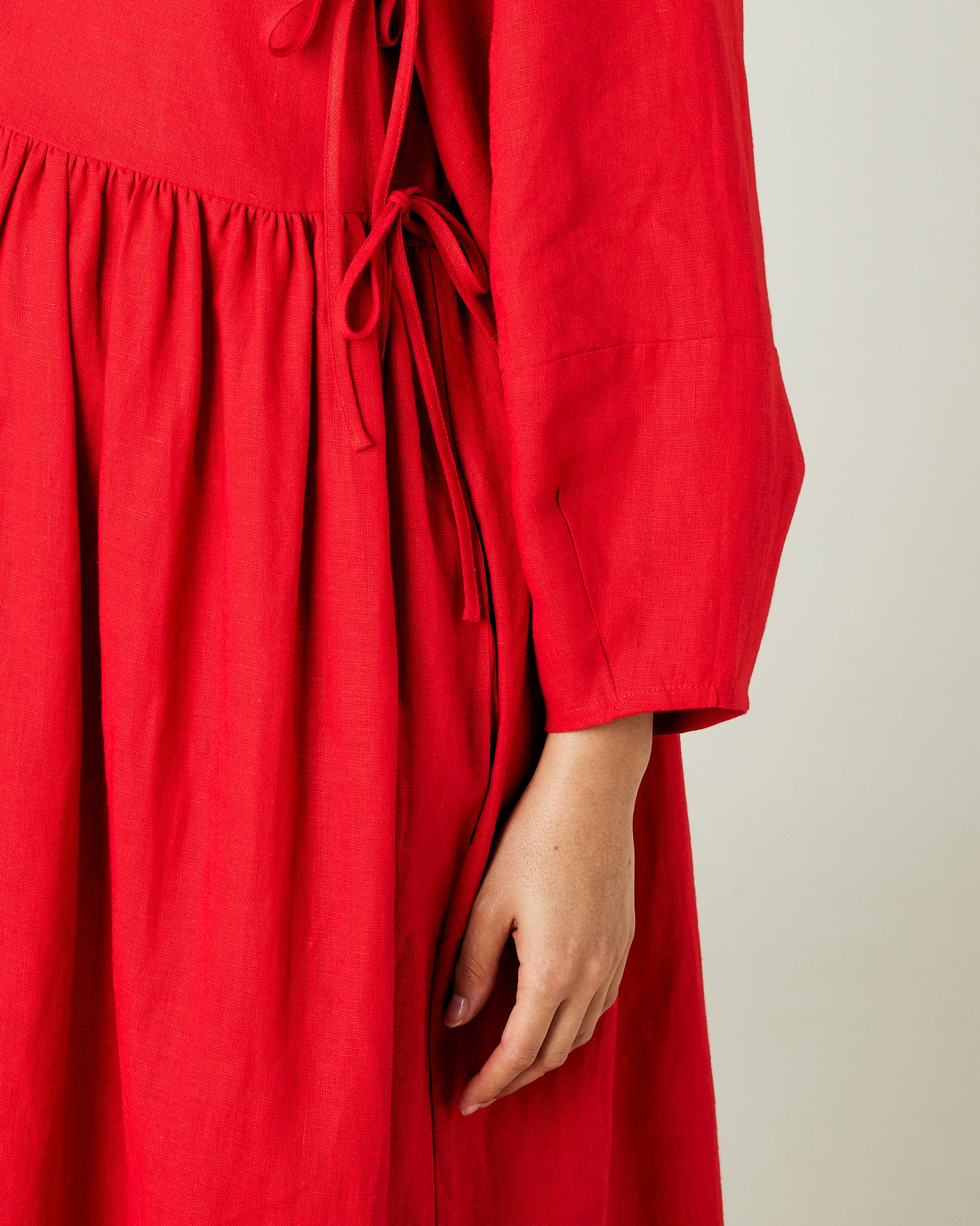 RED LINEN DRESS