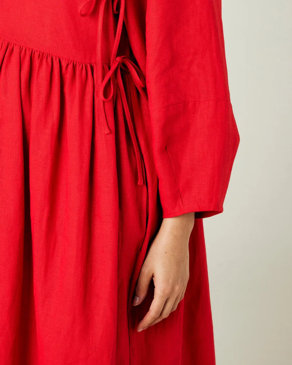 RED LINEN DRESS