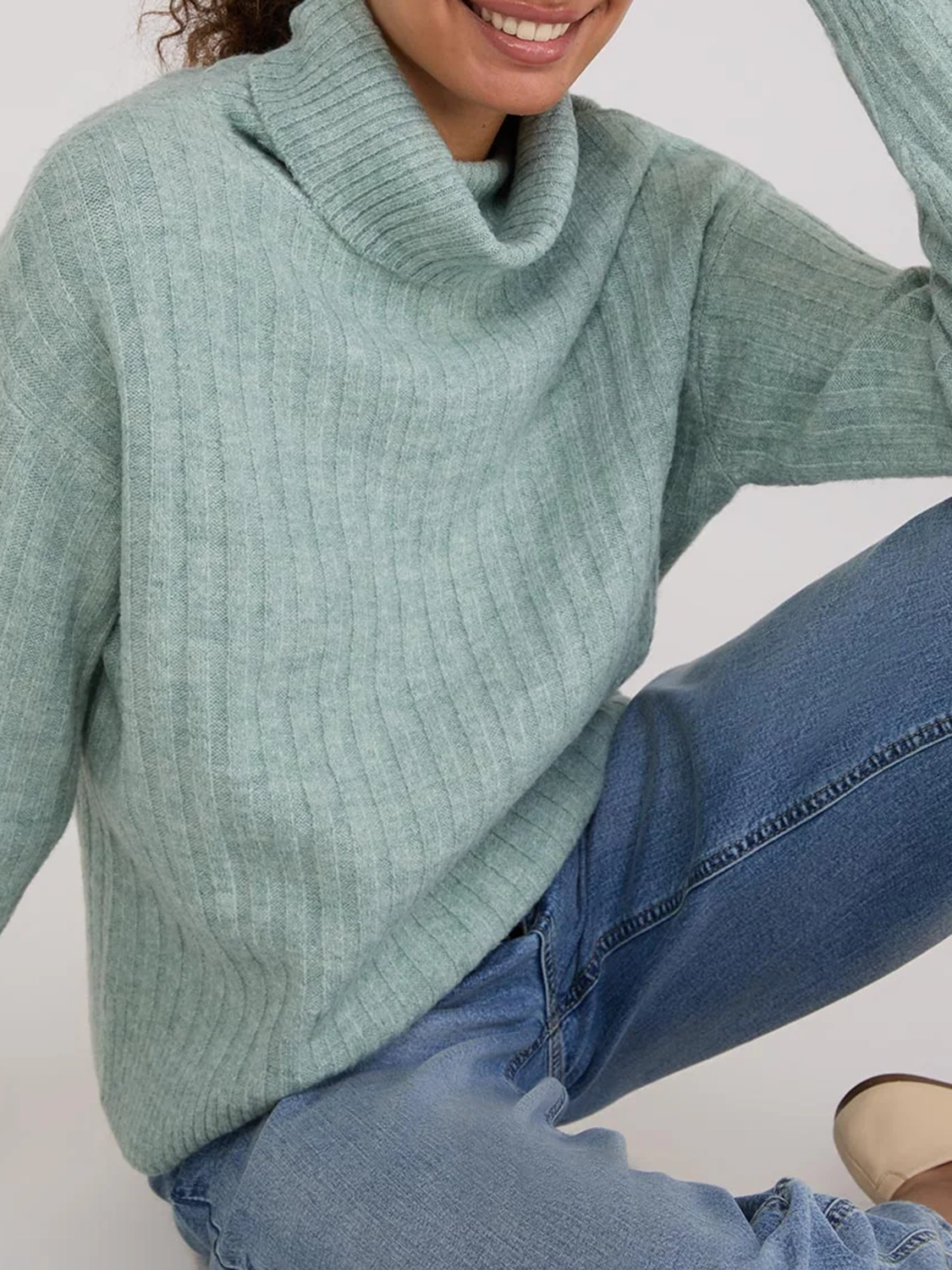 Ribbed Turtleneck Sweater