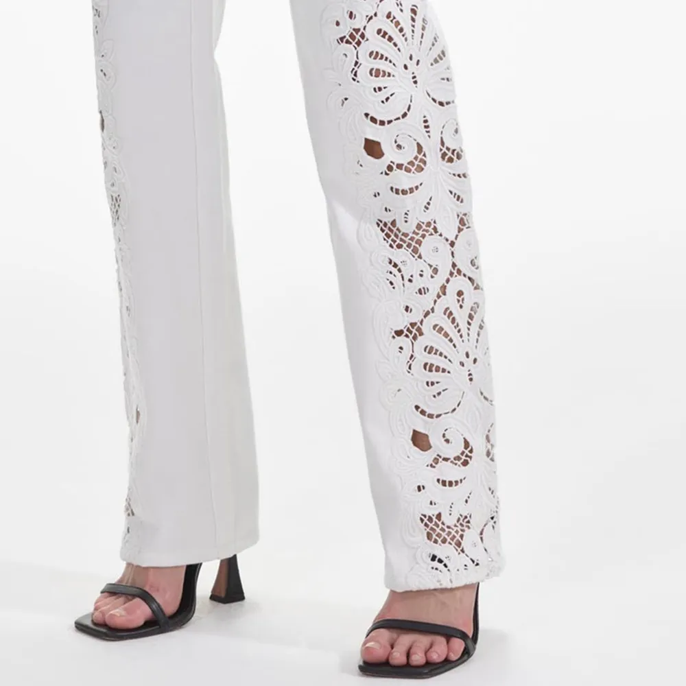 White Cutwork Denim Jeans