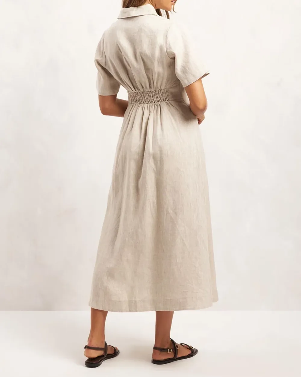 Linen Midi Shirt Dress