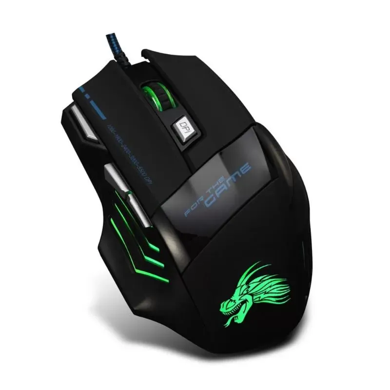 Dropship 5500DPI LED Optical USB Wired Gaming Mouse 7 Buttons Gamer Computer Mice for computer laptop desktop PC Luminous Mouse