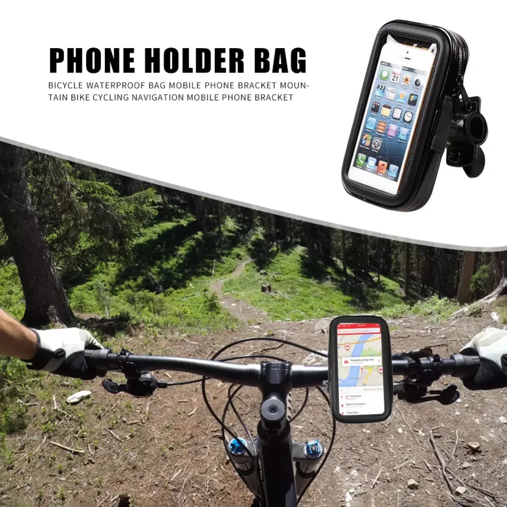 Bicycle Waterproof Front Tube Phone Mount Case Bike Handlebar Holder Bag Arm Bag Breathable Mobile Phone Elastic Running Cover