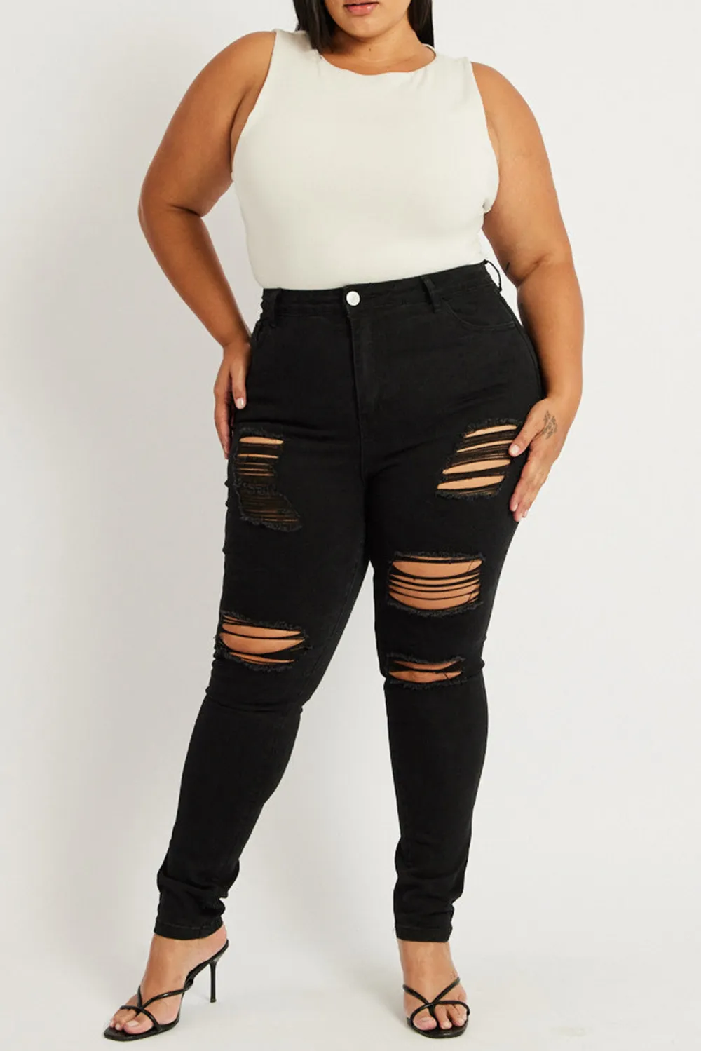 Black Skinny Jeans High Rise