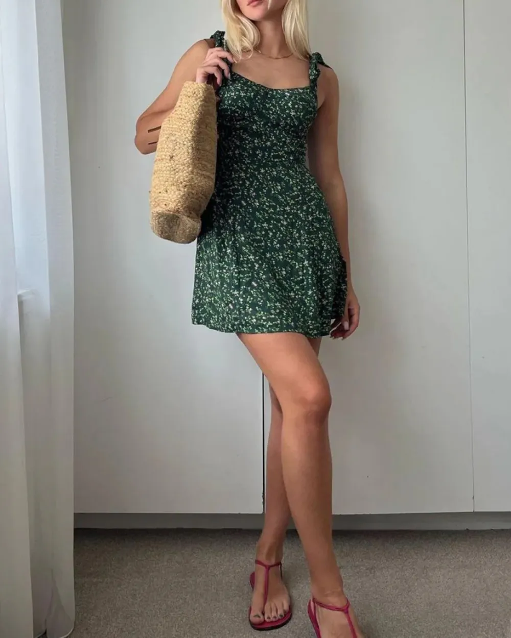 Dark green resort style beach dress