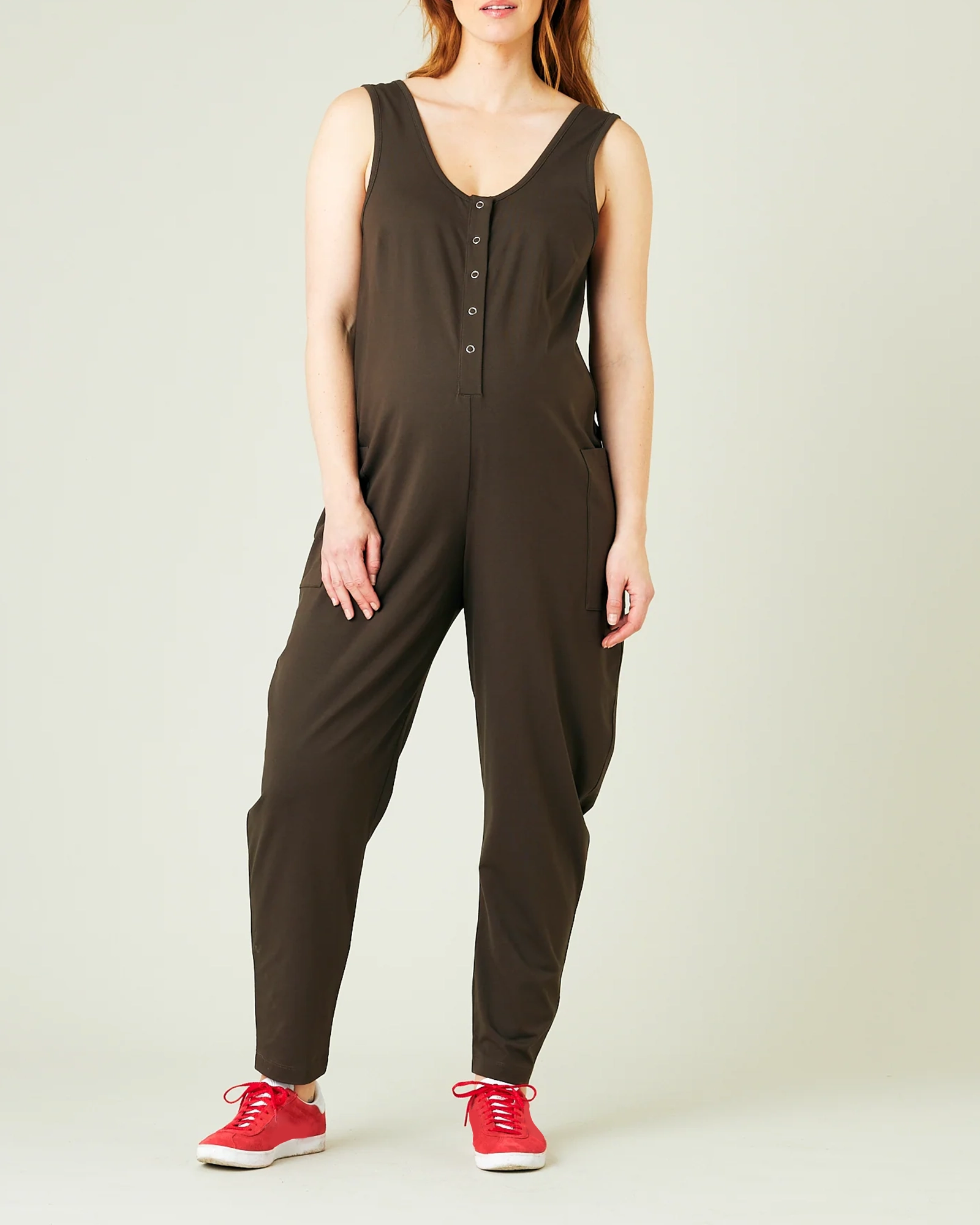 COCOA COTTON JERSEY JUMPSUIT