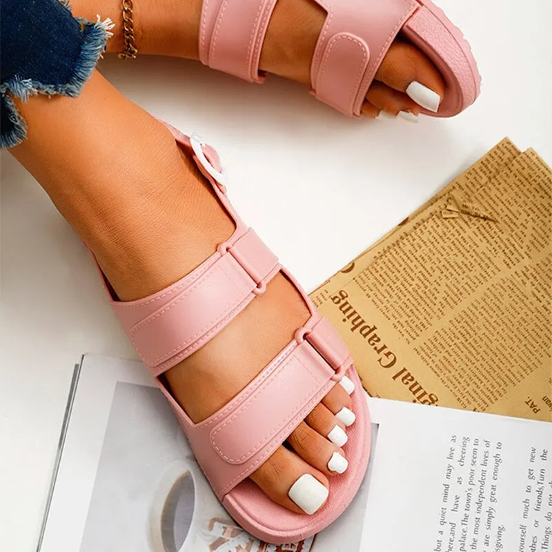 Women Gladiator Sandals Buckle Soft Jelly Shoes