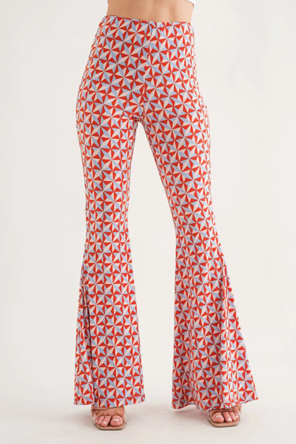 TOMATO GEOMETRIC PRINT WIDE-LEG PANTS