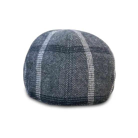 The Black Rose Peaky Cap - Black & Grey Plaid