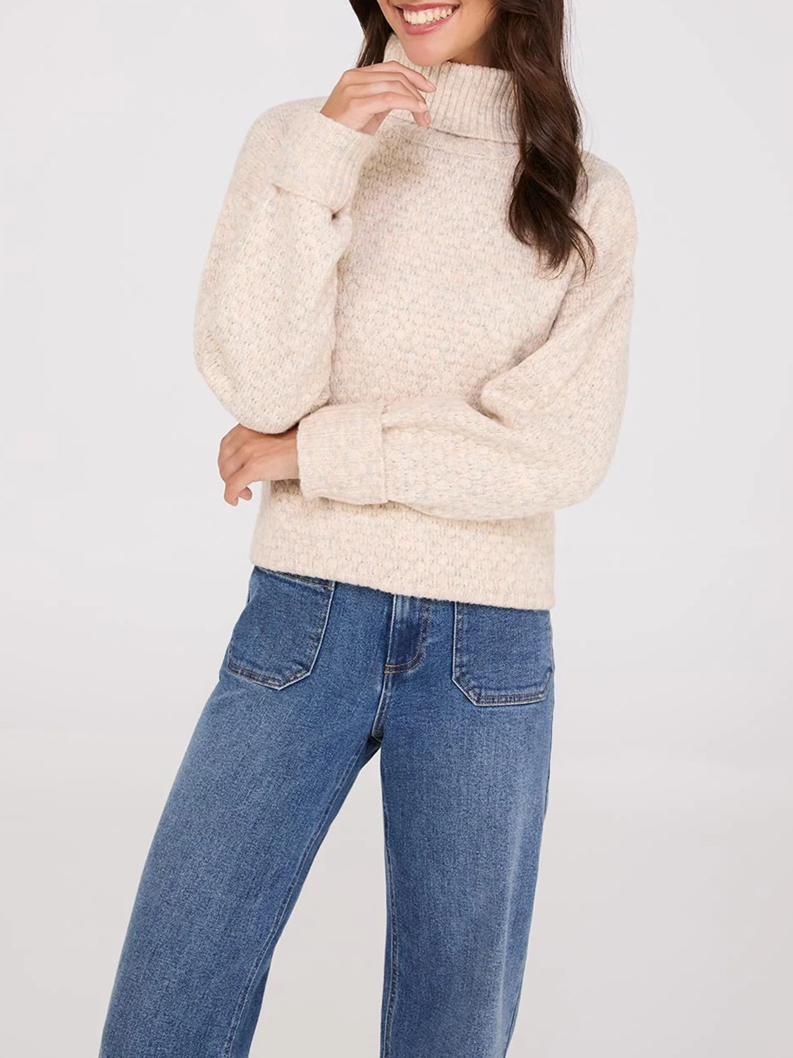 Melange Diamond Honeycomb Stitch Sweater