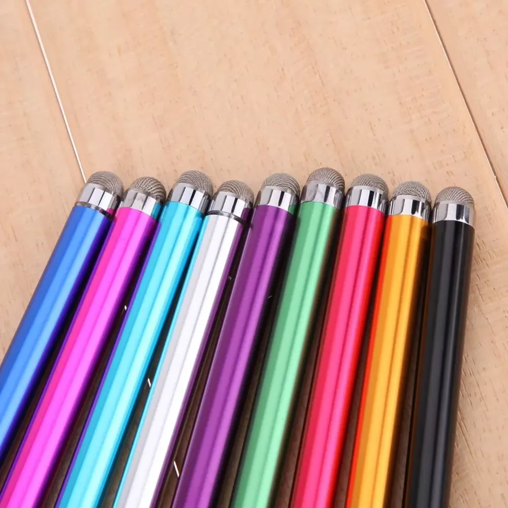 Universal Metal Mesh Micro Fiber Tip Touch Screen Stylus Pen for iPhone for Smart Phone Tablet PC Stylus Pen 9 Colors