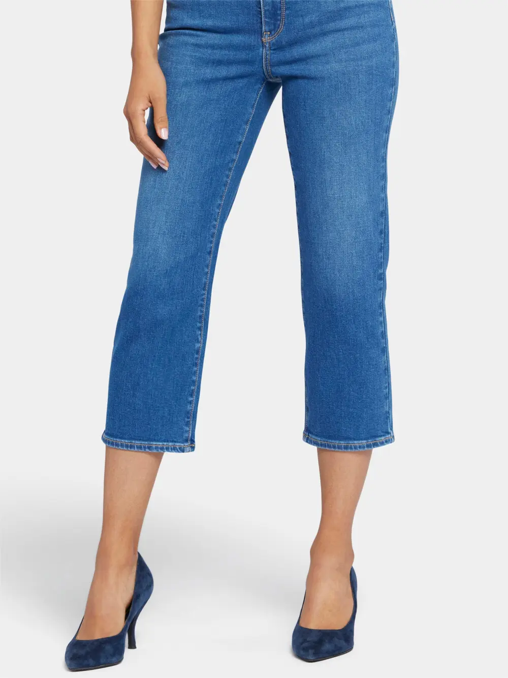 High Waist Relaxed Capri Jeans